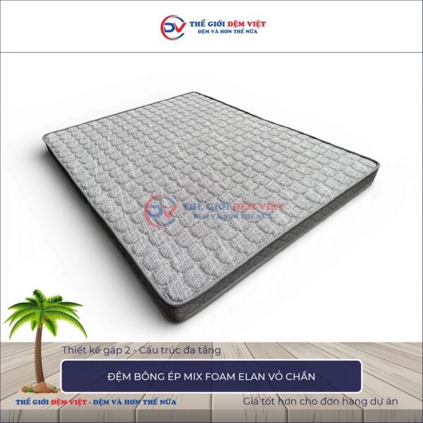 Đệm bông ép mix foam Elan vỏ chần 5